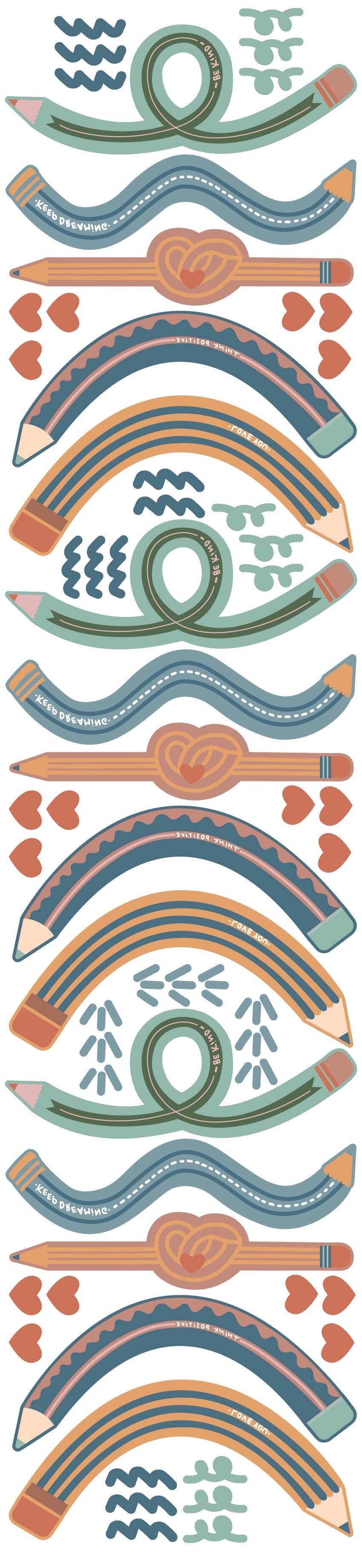 Decals Fun Groovy Pencils