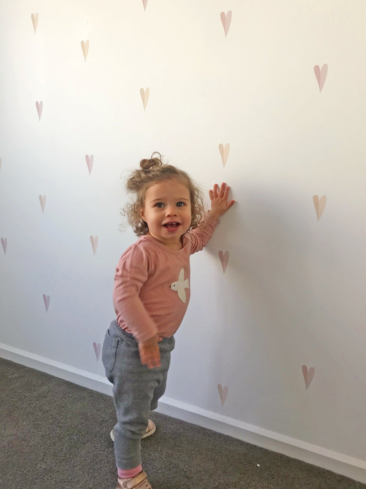 PINK HEART WALL DECALS