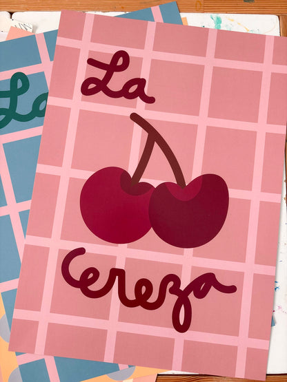 Gingham Cherry Print