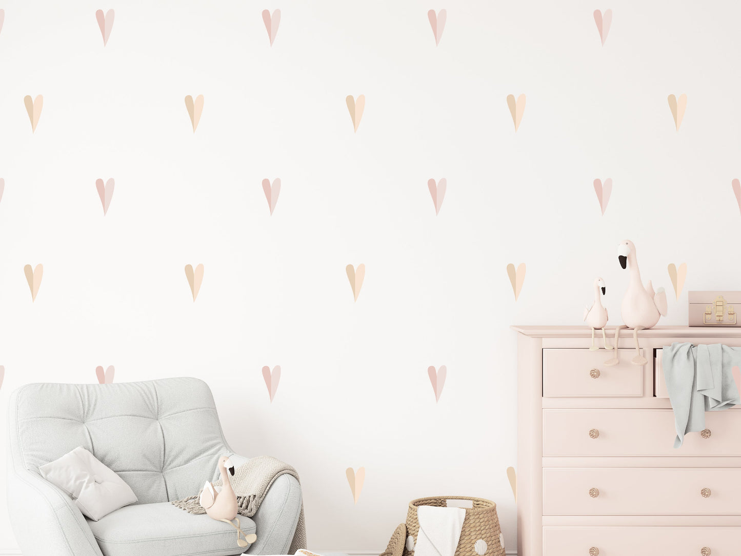 PINK HEART WALL DECALS