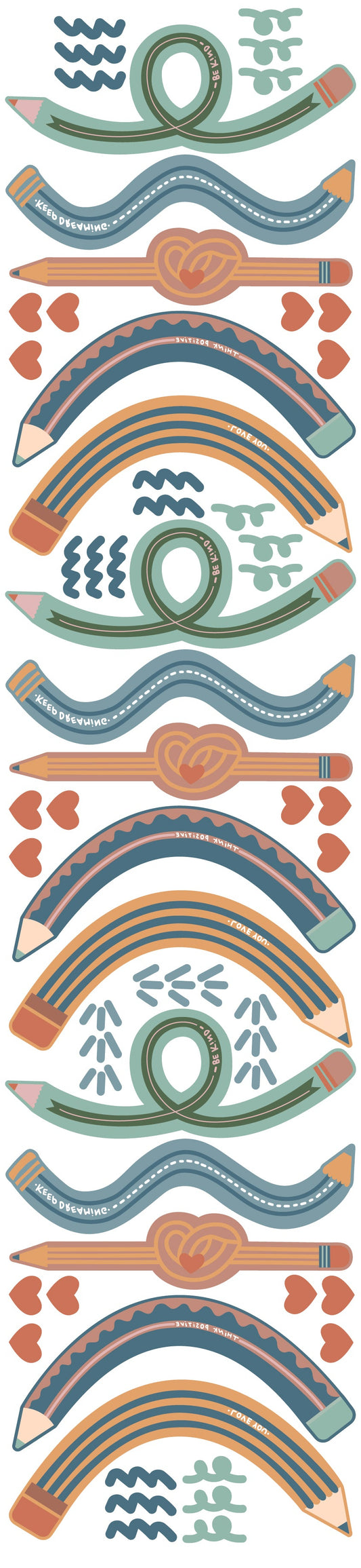 Decals Fun Groovy Pencils
